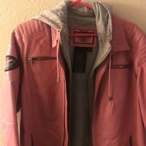 Harley Davidson pink leather jacket